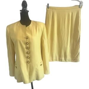 Vintage Saks 5th Av Herbert Grosman 2PC Skirt Suit Blazer Jacket  Plus Size 14